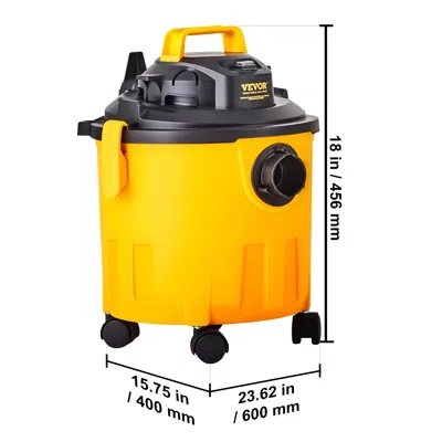 Vvor Stainless Steel Wet/dry Shop Vacuum With Powerful Suction 18l- Ideal For Carpet Debris And Pet Hair In Yellow