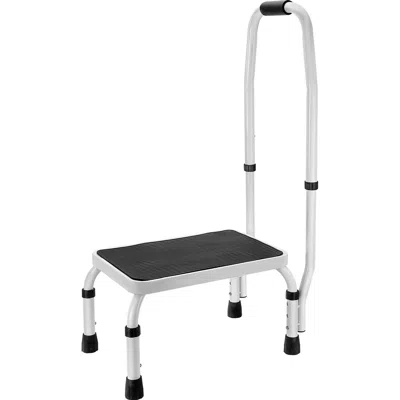 Vvor Step Stool 1-step 330lbs Capacity, No Adjustable Height With Handle Steel Step Ladder, Portable Todd In Silver