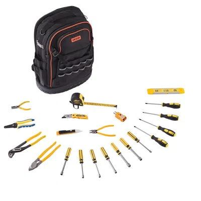 Vvor Tool Backpack With Tools, 65 Pockets, Heavy-duty Tools Storage Organizer Bags With Laptop Compartmen In Black