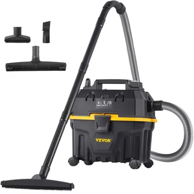 Vvor Wet Dry Vac, 4 Gallon, 5 Peak Hp, 3 In 1 Shop Vacuum With Blowing Function Portable Attachments To C In Black