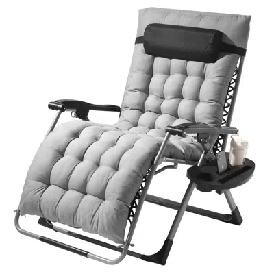 Vvor Zero Gravity Chair, 33 Inch Zero Gravity Recliner Lounge Chair For Indoor And Outdoor, Adjustable An In Gray