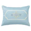 Vvyom Aquamarine Embroidered Accent Cushion, 13 X 20 In Blue