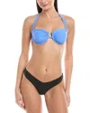 Vyb Frankie Shirred Underwire Bikini Top In Blue