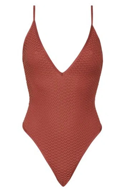 Vyb Riley Plunge Tie-back One-piece In Brown