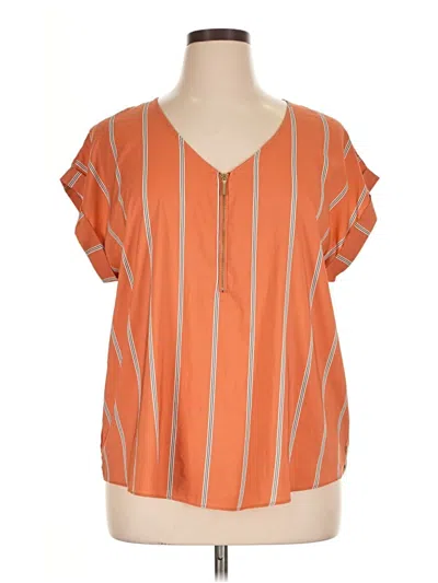 Pre-owned Vylette Short Sleeve Blouse In Orange