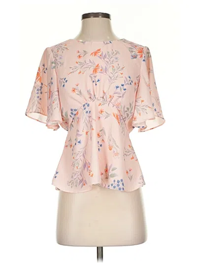 Pre-owned Vylette Short Sleeve Blouse In Pink