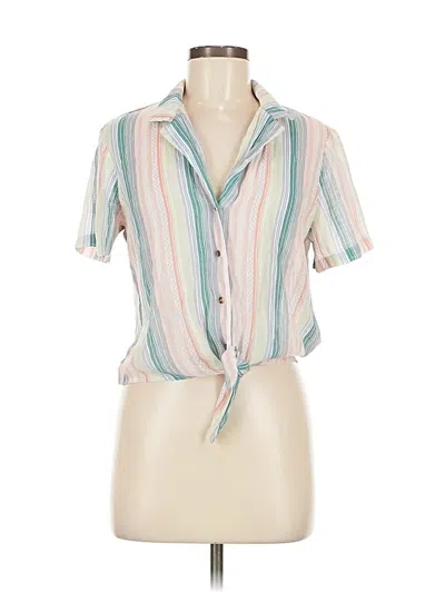 Pre-owned Vylette Short Sleeve Blouse In White