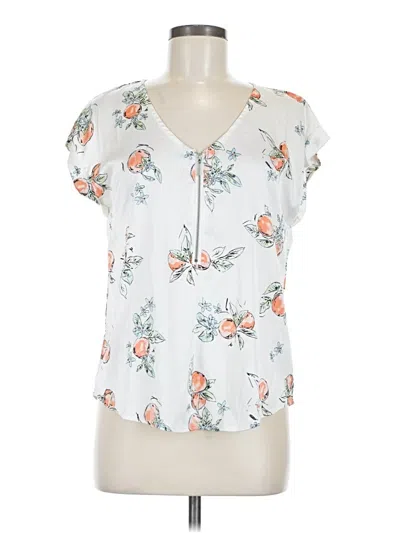 Pre-owned Vylette Short Sleeve Blouse In White