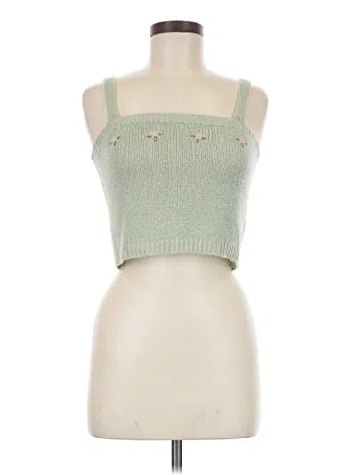Pre-owned Vylette Sleeveless Top Green Sweetheart Neckline Tops
