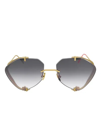 Vysen Eyewear Khoid Geometric-frame Sunglasses In Gold