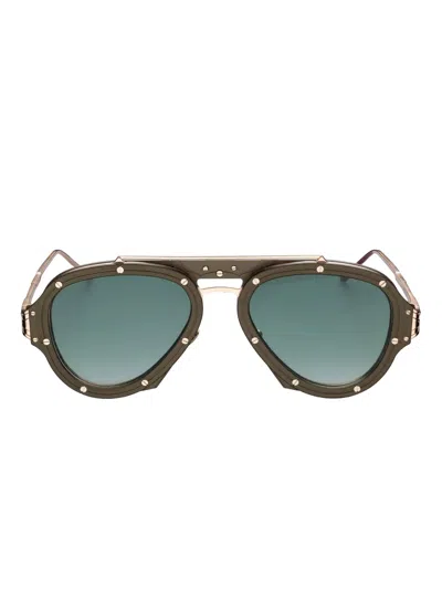 Vysen Eyewear Nissim Embellished Gradient Sunglasses In Green