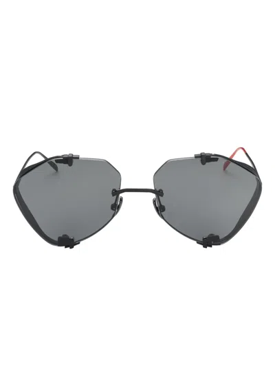 Vysen Eyewear The Khoid Geometric-frame Sunglasses In Black