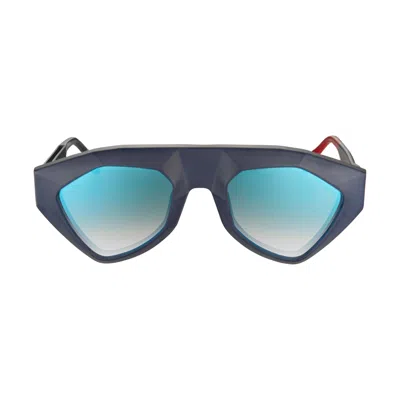 Vysen Eyewear Women's Blue / Black The Sha Dark Blue And Black Temple In Blue/black