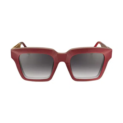 Vysen Eyewear Women's Gold / Brown The Fer Burgundy And Gold Temple In Gold/brown