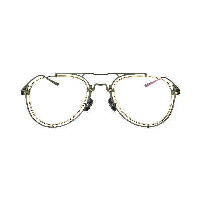 Vysen Eyewear Women's Gold / Green The Zavit Dark Military Green And Gold In Gold/green