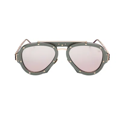 Vysen Eyewear Women's Green / Rose Gold The Nissim Military Green Titanium In Green/rose Gold