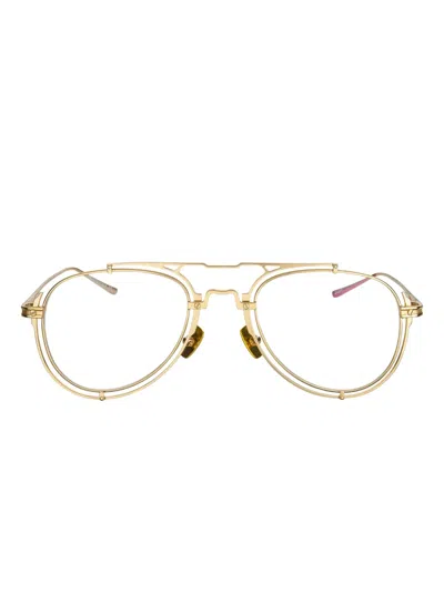 Vysen Eyewear Zavit Double-bridge Round Glasses In Gold