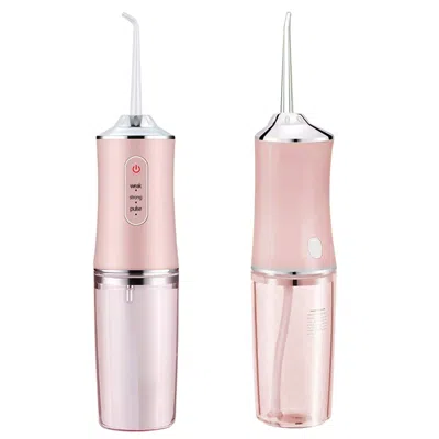 Vysn Cordless Oral Irrigator Water Flosser W/ 3 Modes, 4 Nozzles, & Detachable Water Tank For Travel In Pink