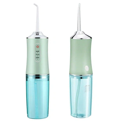 Vysn Cordless Oral Irrigator Water Flosser With 3 Modes, 4 Nozzles, & Detachable Water Tank For Travel In Green