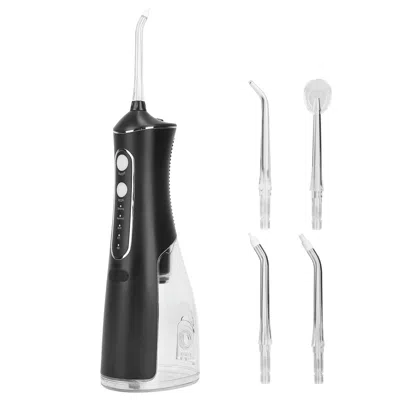 Vysn Portable Water Dental Flosser Cordless Rechargeable Dental Oral Irrigator Ipx7 Waterproof Teeth Clea In Black