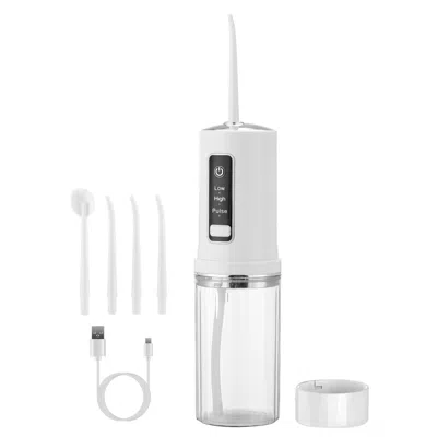 Vysn Portable Water Flosser Cordless Rechargeable Dental Oral Irrigator Waterproof Teeth Cleaner With 3 M In White