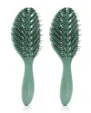 Vysn Rockridge Biodegradable Eco Hairbrush 2-pack In Green