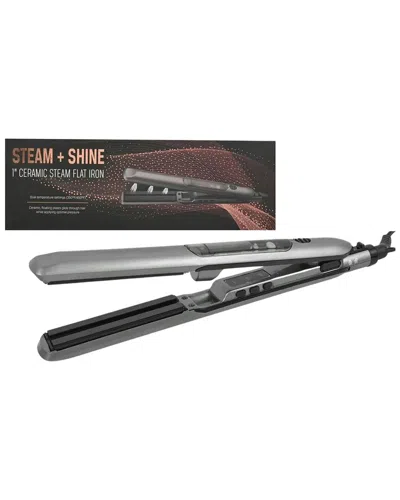 Vysn Steam + Shine 1in Ceramic Steam Flat Iron In White