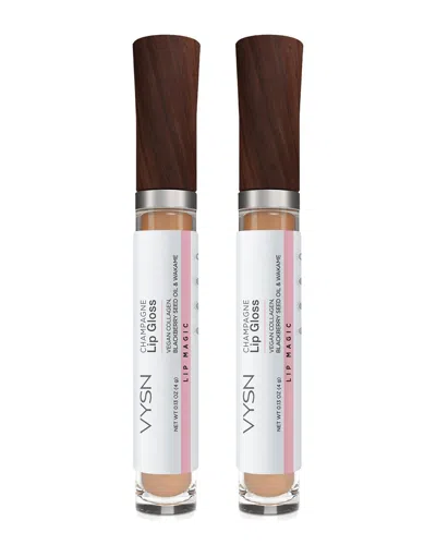 Vysn Unisex 0.13oz Lip Gloss - Gradual Plumping - Vegan Collagen, Blackberry Seed Oil & Wakame - 2 P In White