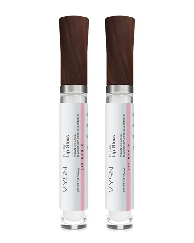 Vysn Unisex 0.13oz Lip Gloss - Gradual Plumping - Vegan Collagen, Blackberry Seed Oil & Wakame - 2 P In White