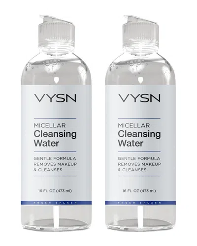 Vysn Unisex 16oz Micellar Cleansing Water - Gentle Formula Removes Makeup & Cleanses - 2 Pack In Transparent