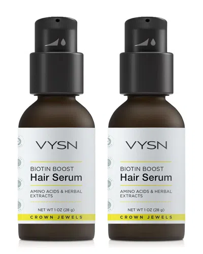 Vysn Unisex 1oz Biotin Boost Hair Serum - Amino Acids & Herbal Extracts - 2 Pack In White