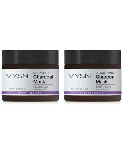 Vysn Unisex 2oz Detoxifying Charcoal Mask - 3 Earth Clays & Charcoal - 2 Pack In White