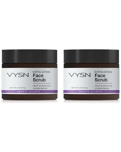 Vysn Unisex 2oz Exfoliating Face Scrub - Fruit Extracts & Jojoba Beads - 2 Pack In White