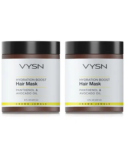 Vysn Unisex 8oz Hydration Boost Hair Mask - Panthenol & Avocado Oil - 2 Pack In White
