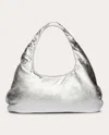 W 78 ST WOMEN'S LARGE METALLIC LAMBSKIN CLOUD BAG