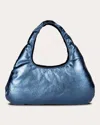 W 78 ST WOMEN'S LARGE METALLIC LEATHER CLOUD BAG