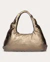 W 78 ST WOMEN'S LARGE METALLIC LEATHER CLOUD BAG