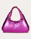 W 78 ST WOMEN'S LARGE METALLIC LEATHER CLOUD BAG