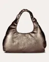 W 78 ST WOMEN'S MEDIUM METALLIC LEATHER CLOUD BAG