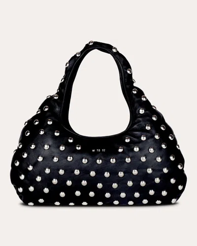 W 78 St Women's Medium Studded Nappa Lambskin Cloud Bag In Black/chrome