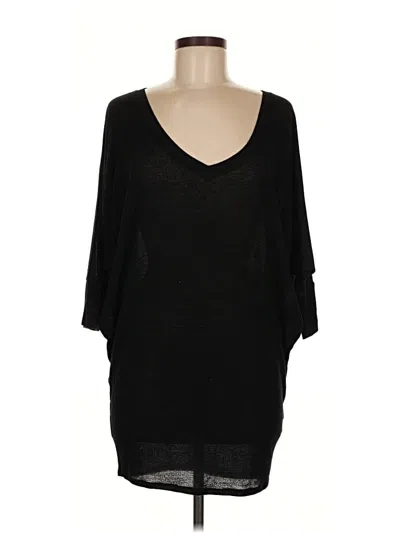 Pre-owned W. By Wantable Short Sleeve Top Black Open Neckline Tops
