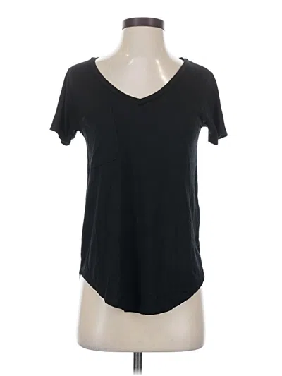 Pre-owned W. By Wantable Short Sleeve Top Black V-neck Tops