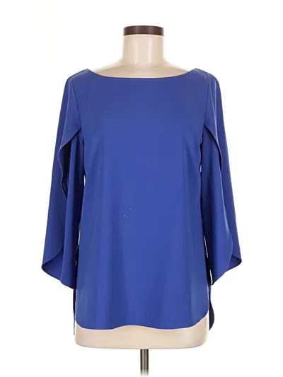 Pre-owned W By Worth 3/4 Sleeve Blouse In Blue
