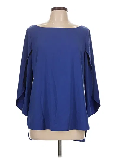 Pre-owned W By Worth 3/4 Sleeve Blouse In Blue