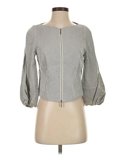 Pre-owned W By Worth 3/4 Sleeve Blouse In Gray
