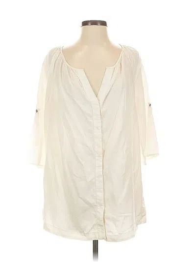 Pre-owned W By Worth 3/4 Sleeve Blouse In White
