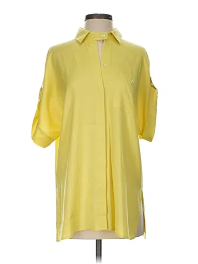 Pre-owned W By Worth 3/4 Sleeve Button Down Shirt In Yellow