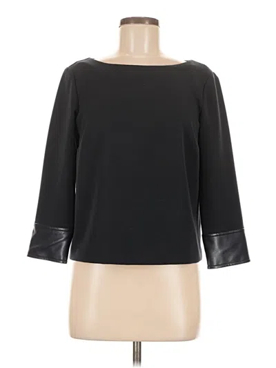 Pre-owned W By Worth 3/4 Sleeve Top Black Boatneck Tops