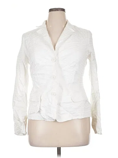 Pre-owned W By Worth 3/4 Sleeve Top White Square Neckline Tops