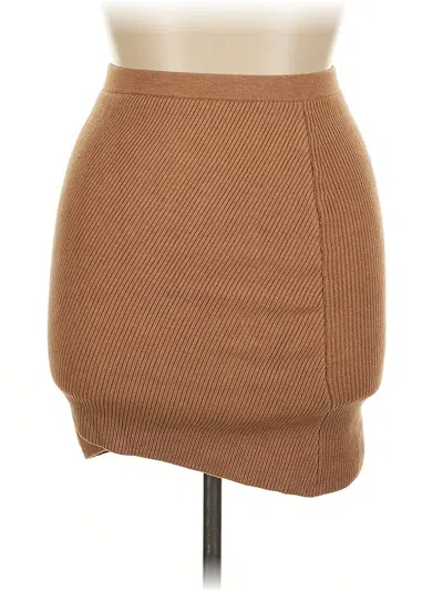 Pre-owned W By Worth Casual Skirt In Tan